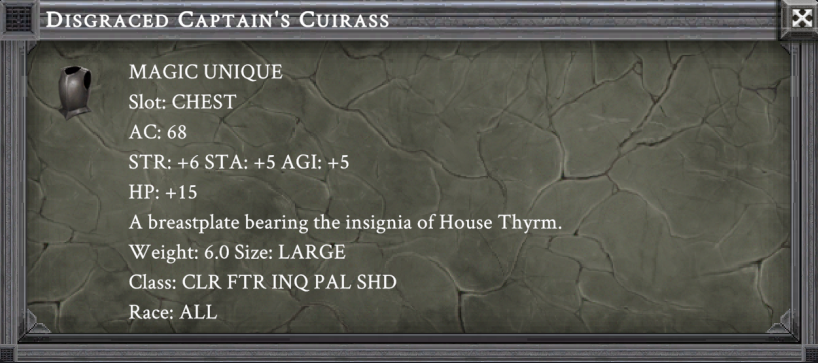 DISGRACED CAPTAIN'S CUIRASS item card