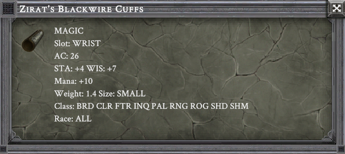 ZIRAT'S BLACKWIRE CUFFS item card