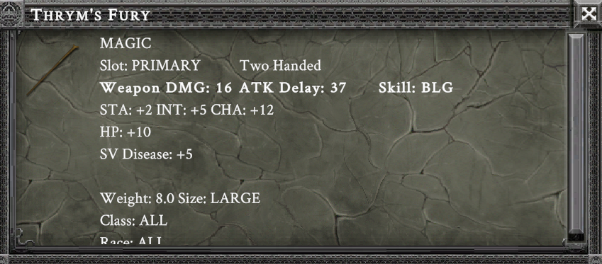 THRYM'S FURY item card