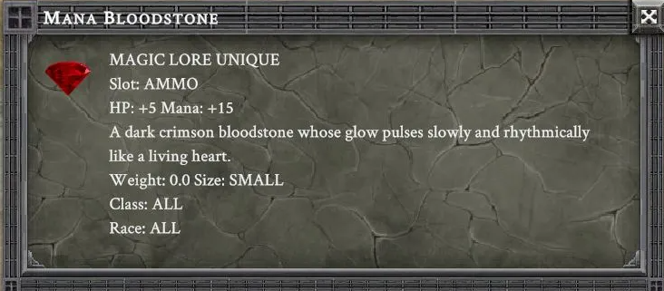 MANA BLOODSTONE item card
