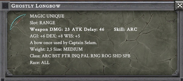 GHOSTLY LONGBOW item card