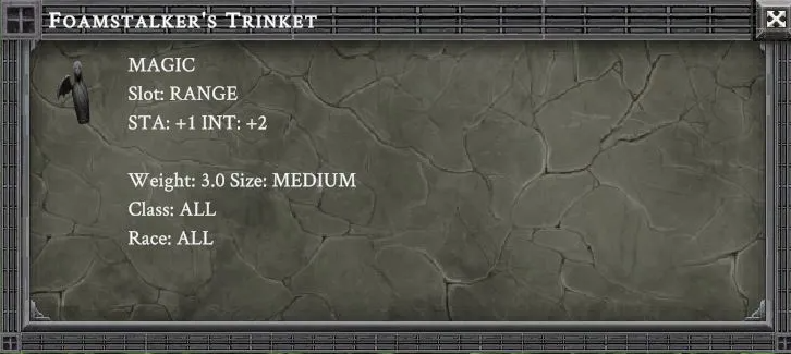 FOAMSTALKER'S TRINKET item card