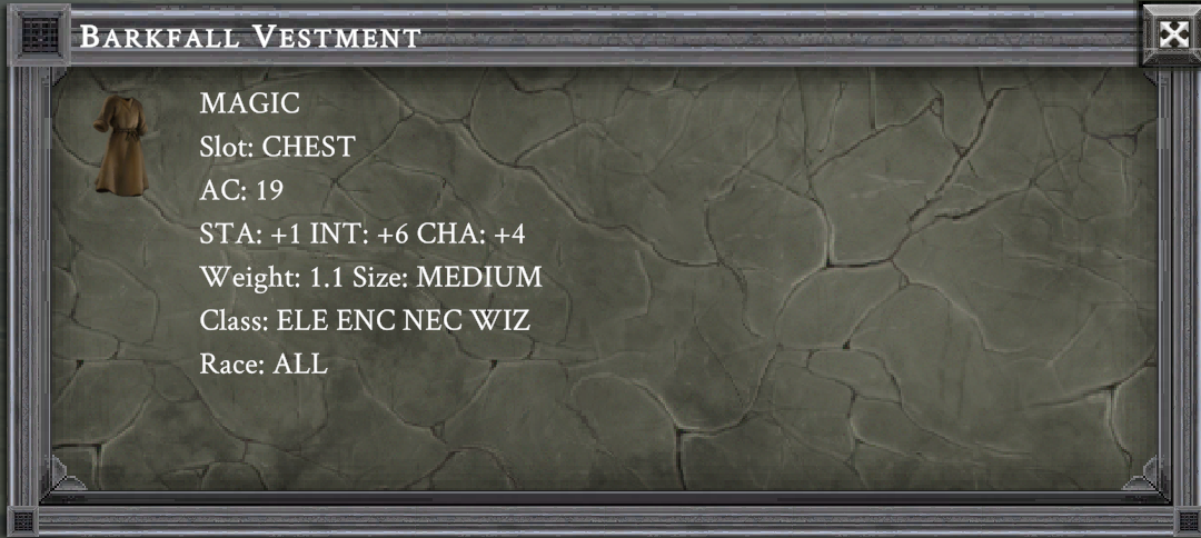 BARKFALL VESTMENT item card