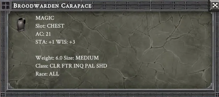 BROODWARDEN CARAPACE item card