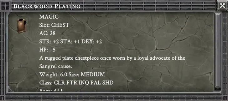 BLACKWOOD PLATING item card