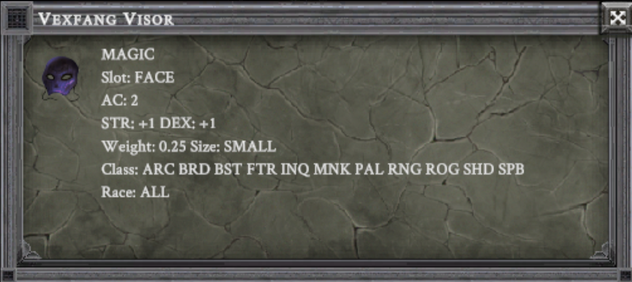 VEXFANG VISOR item card