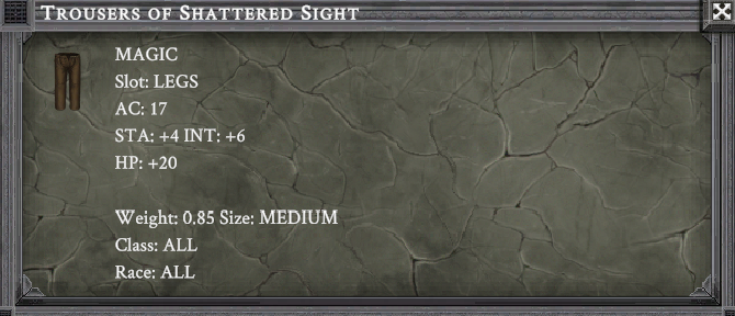 TROUSERS OF SHATTERED SIGHT item card