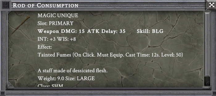 ROD OF CONSUMPTION item card
