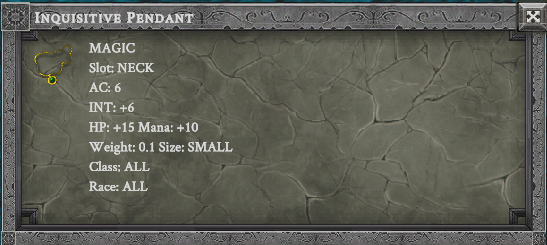 INQUISITIVE PENDANT item card