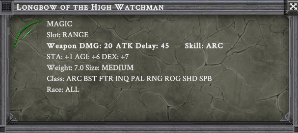 LONGBOW OF THE HIGH WATCHMAN item card