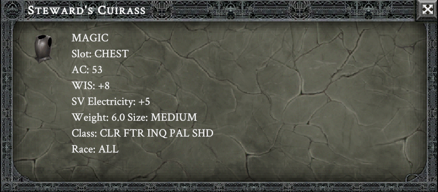 STEWARD'S CUIRASS item card