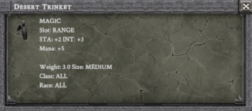 DESERT TRINKET item card