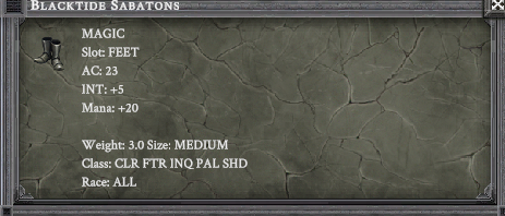 BLACKTIDE SABATONS item card