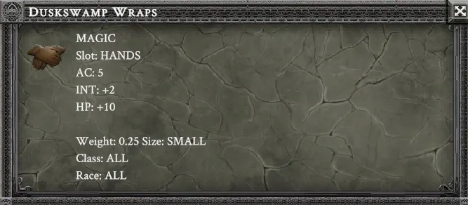 DUSKSWAMP WRAPS item card