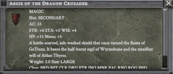 AEGIS OF THE DRAGON CRUSADER item card