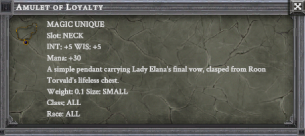 AMULET OF LOYALTY item card