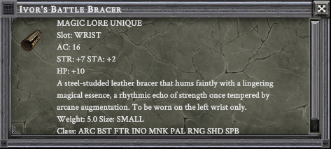 IVOR'S BATTLE BRACER item card