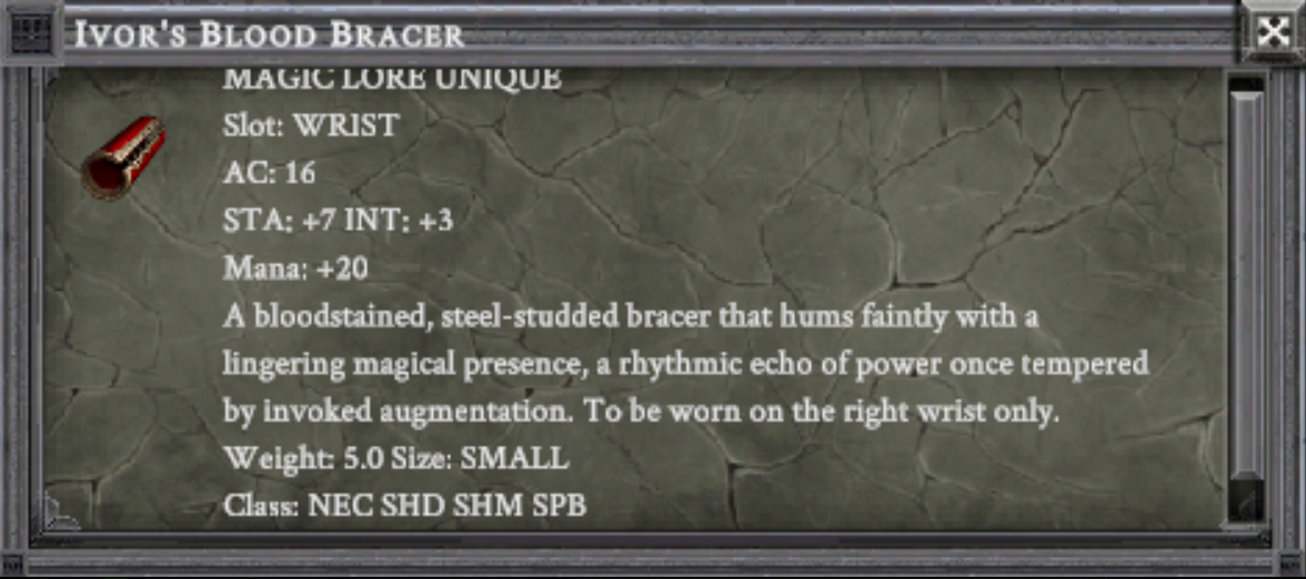 IVOR'S BLOOD BRACER item card
