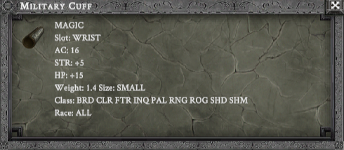 MILITARY CUFF item card