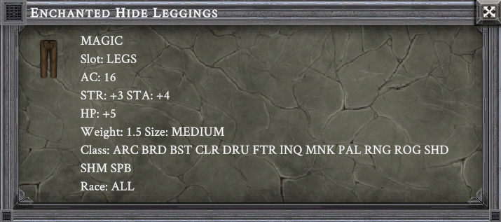 ENCHANTED HIDE LEGGINGS item card screenshot
