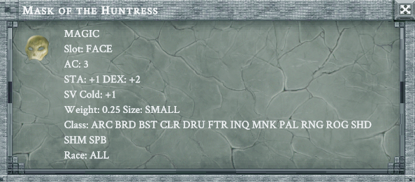 MASK OF THE HUNTRESS item card screenshot